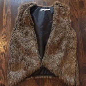 Brown faux fur vest